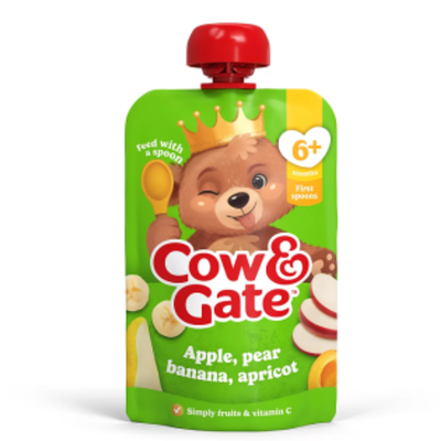 Cow & Gate Apple, Pear, Banana & Apricot Pouch 100g