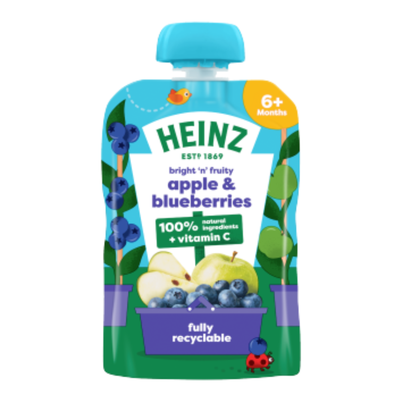 Heinz Apple & Blueberry Baby Pouch 100g