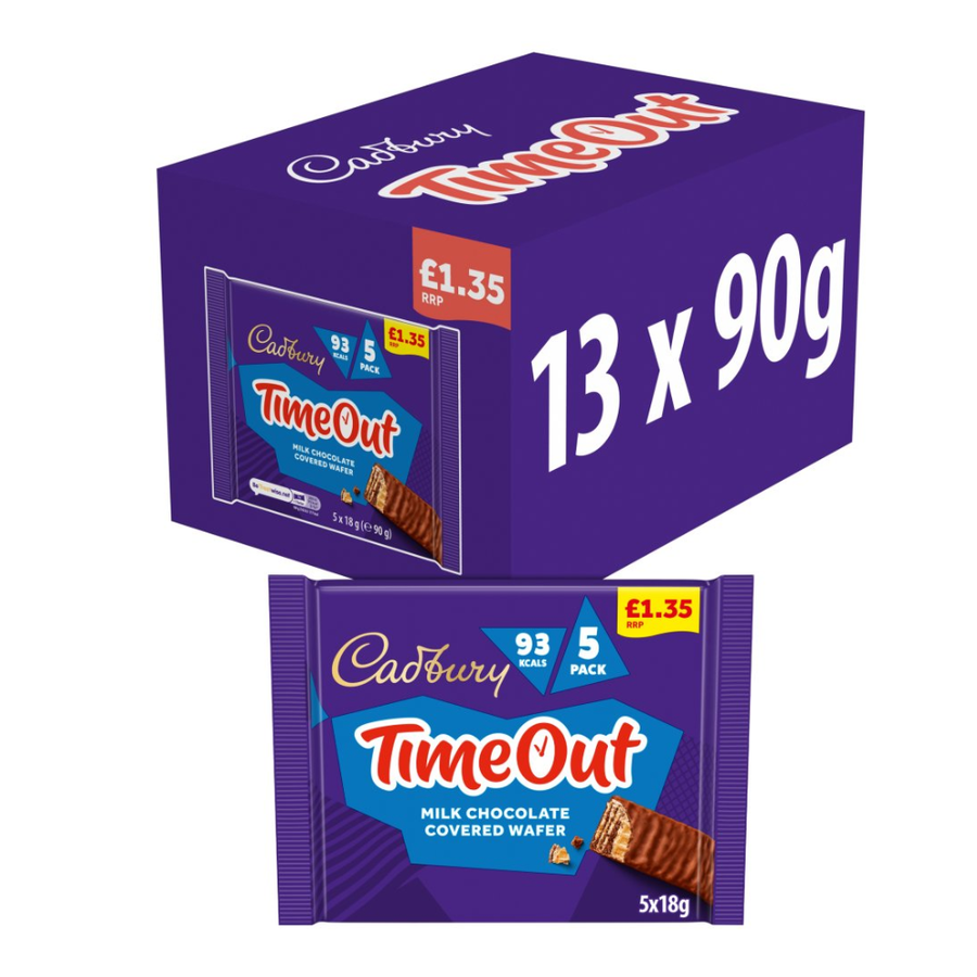 Cadbury Time Out Multipack 5 Pack | Wafer Chocolate Bars